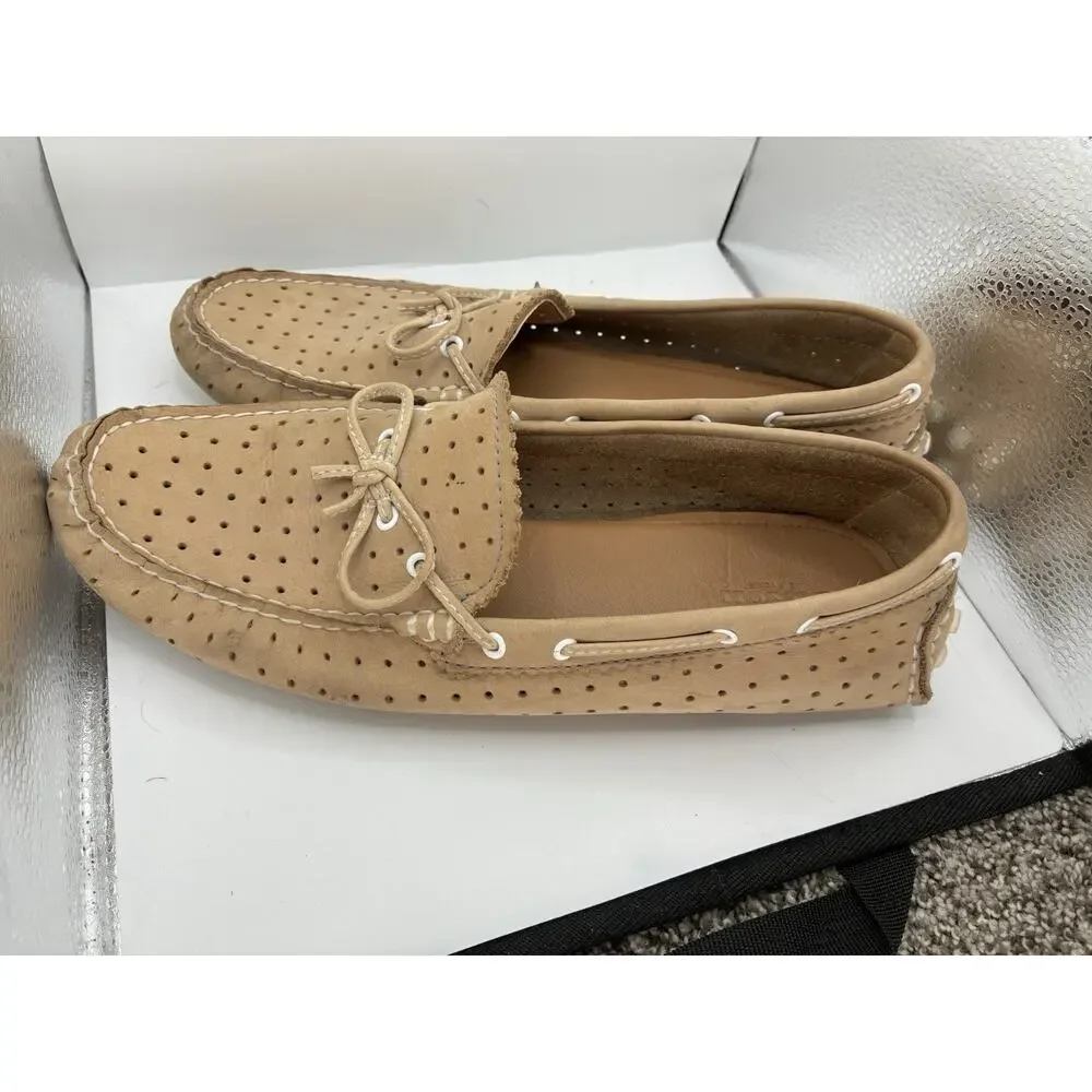 Coach Nadia Womens 10 B Tan Leather Driving Loafers Moccasins Preppy Old money